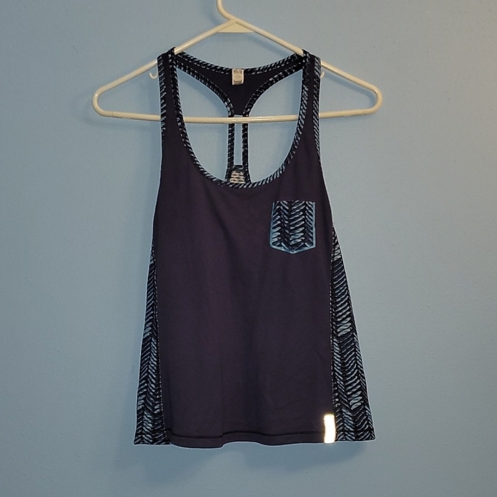 Under Armour Dark Blue Tank Top with Patterned Accents